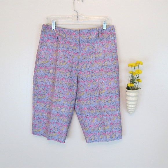 Nike Pants - Nike Golf Purple Floral Long Athletic Shorts 8